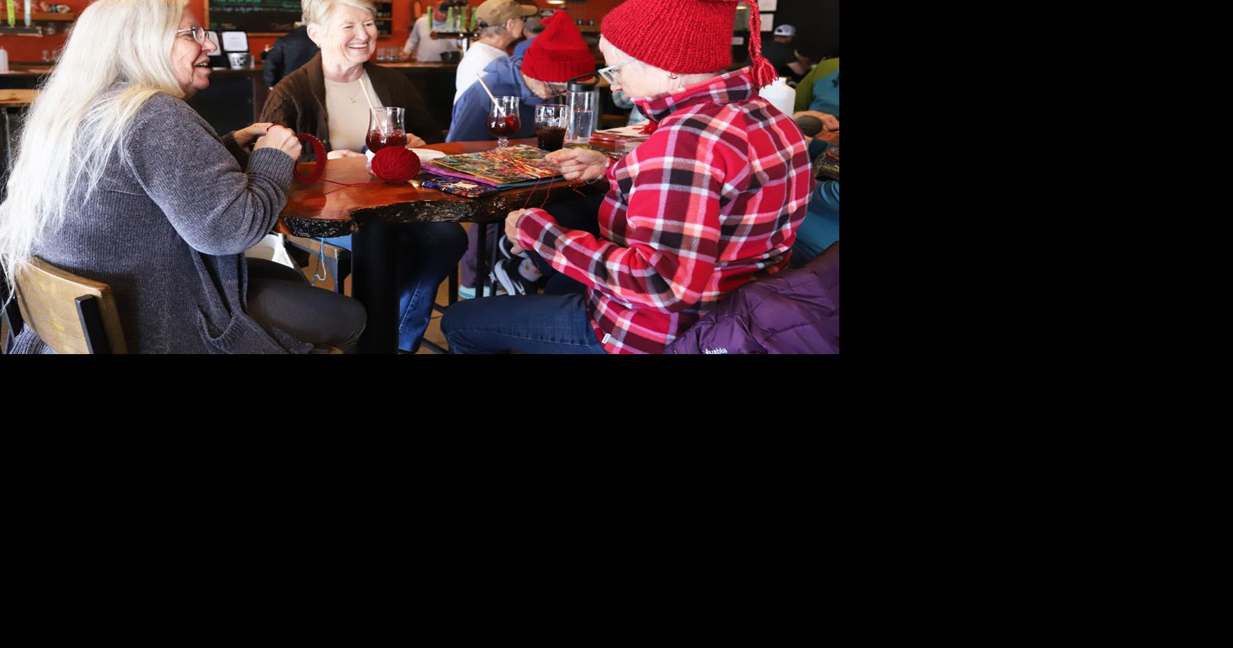 Area knitters peacefully protesting through textile creation
