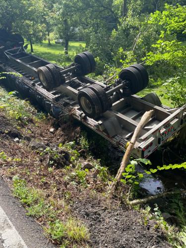 Tractor Trailer rolls into ditch on Jones Cove Road | News ...