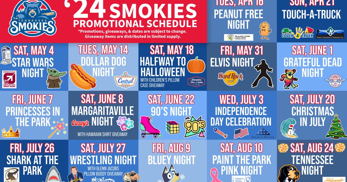 Tennessee Smokies Schedule Tennessee Smokies Schedule
