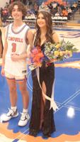 CCHS basketball homecoming queen Jody Longmire with Hayden Fields.