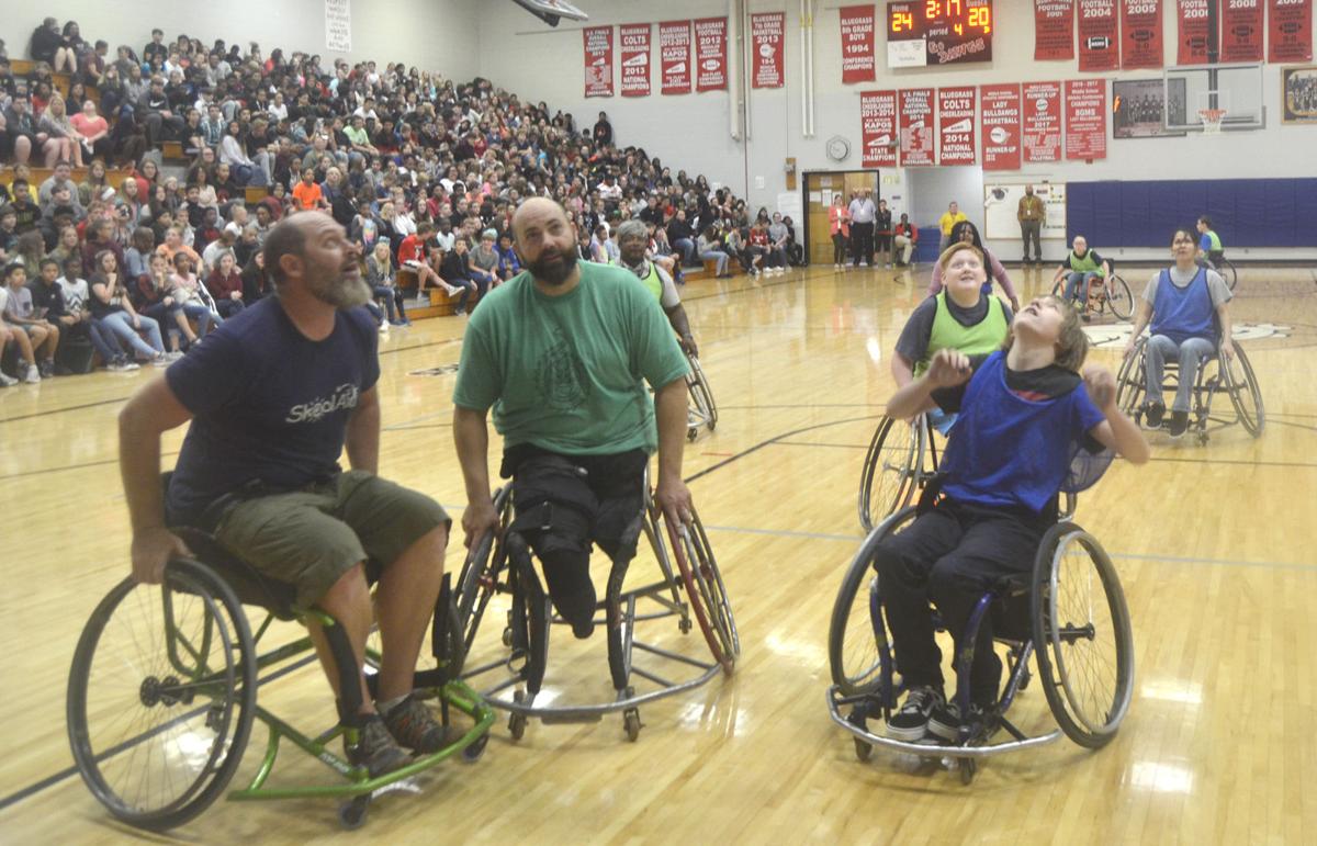 Students Staff Have A Ball With Wheelchair Basketball Education