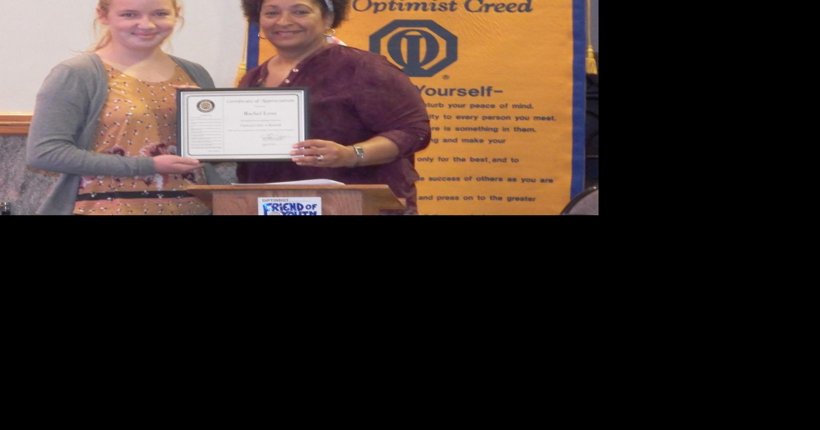 Radcliff Optimists members welcome Rachel Ritchie, Lt. Col. Terry Owens ...