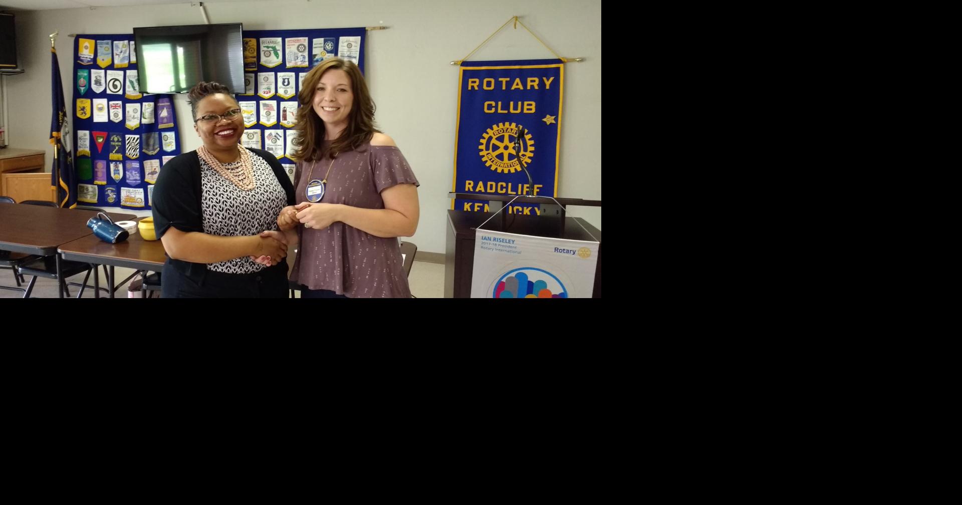 Rotarian Haley Thomas entertains Radcliff Rotary Club members