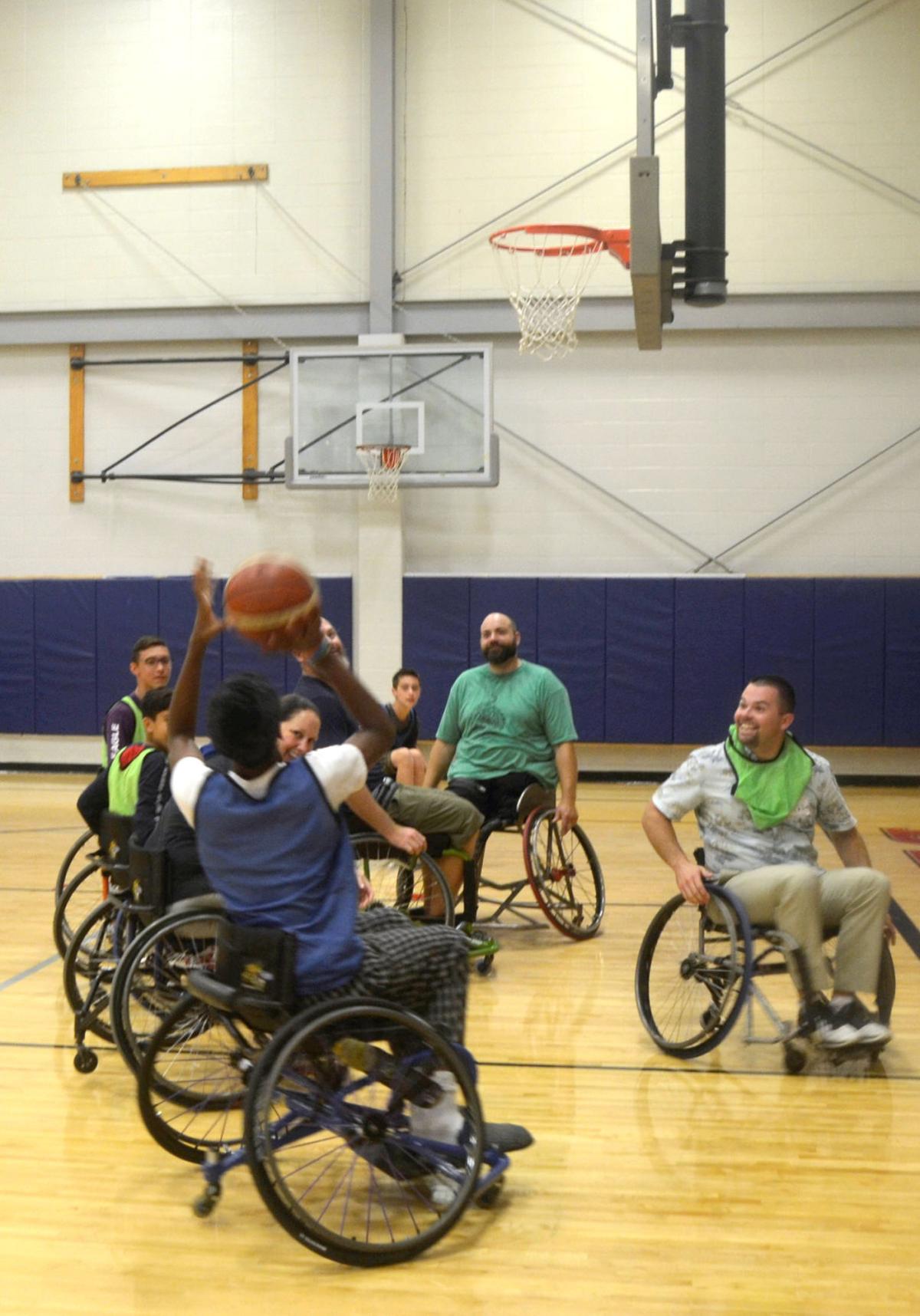 Students Staff Have A Ball With Wheelchair Basketball Education