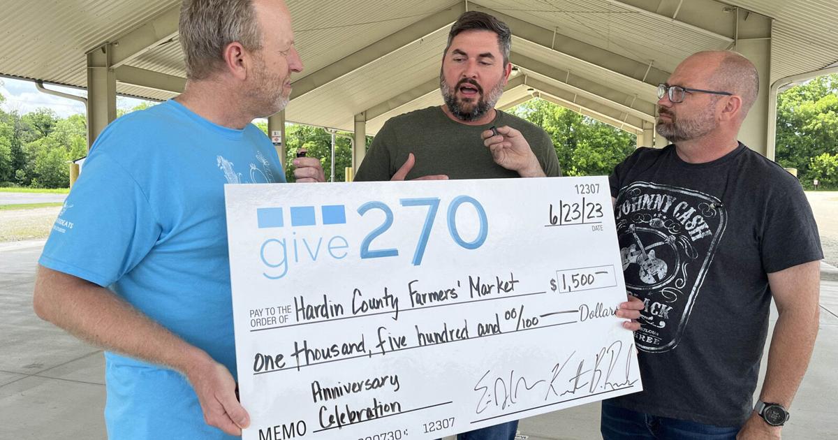 Give 270 presents match donation to Hardin County Farmers #39 Market Give 270 presents match donation to Hardin County Farmers #39 Market