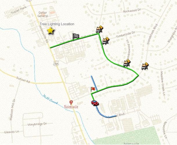 Town of Nolensville 2022 Christmas Parade Route
