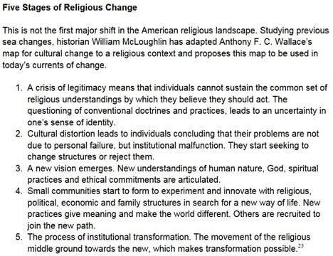 5 stages of religious change