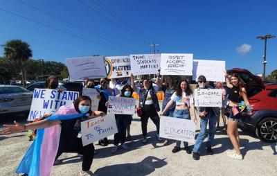A group of Eckerd Students before the protest