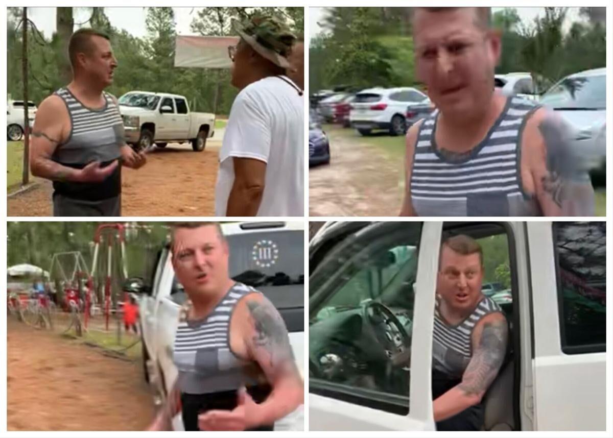 Screenshots from a video showing Russell Langford at Cardinal Park on June 19, 2021.