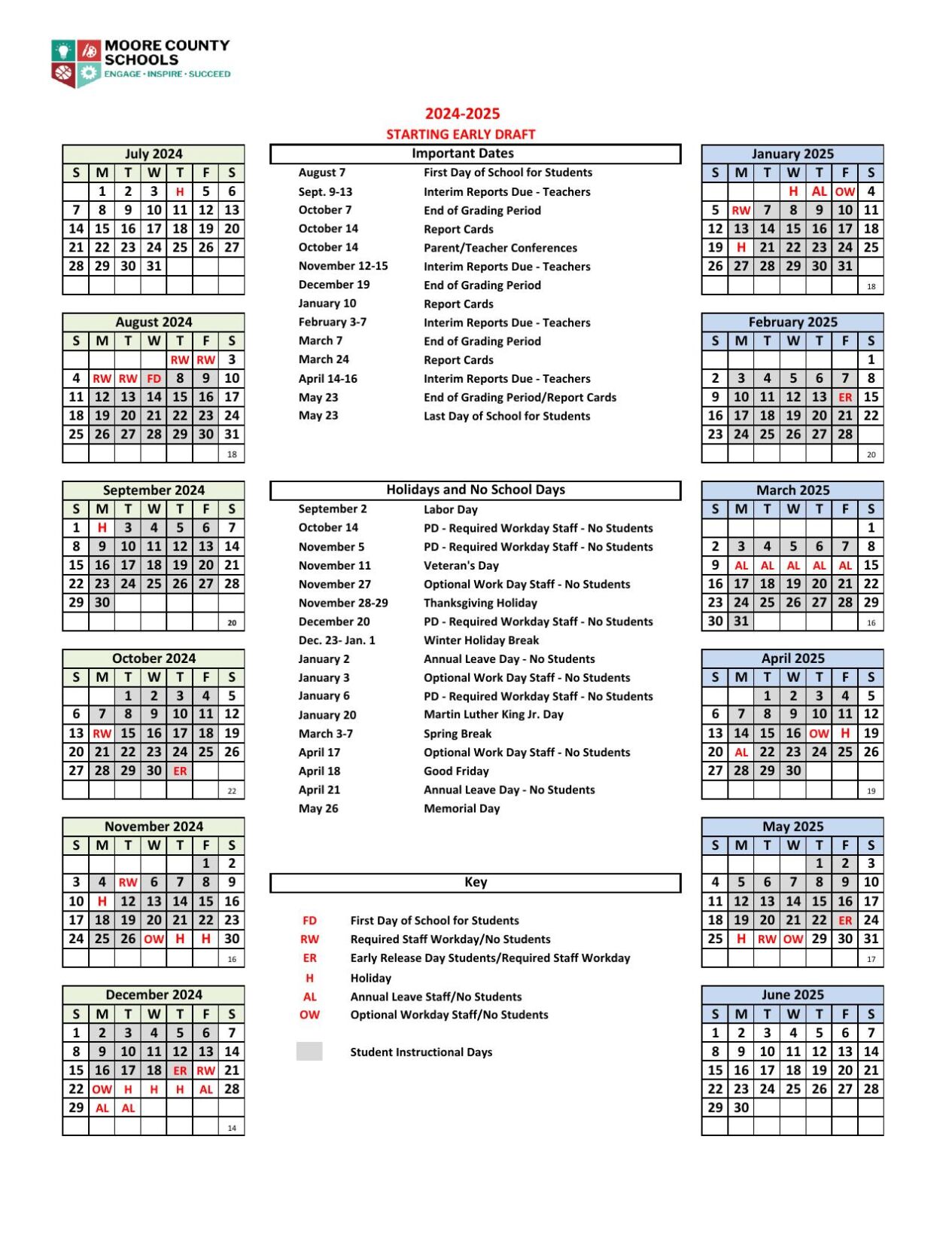 Proposed Early Start Calendar | | thepilot.com Proposed Early Start Calendar | | thepilot.com