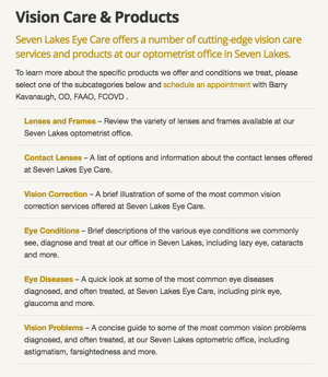 seven lakes eye care
