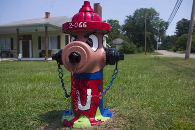 An Underdog-themed fire hydrant near American Legion Post 72