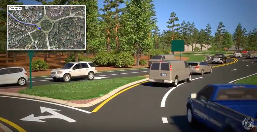 Driving Video Simulation Of Conceptual Plan At Pinehurst Traffic Circle ...