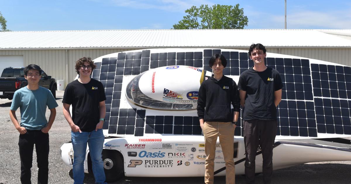 Purdue Solar Racing team presents finished Lux solar racing car to ...