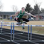 Bremen Evan Manges runs hurdles