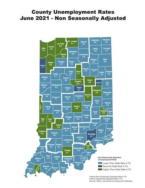 IDWD releases June county unemployment numbers