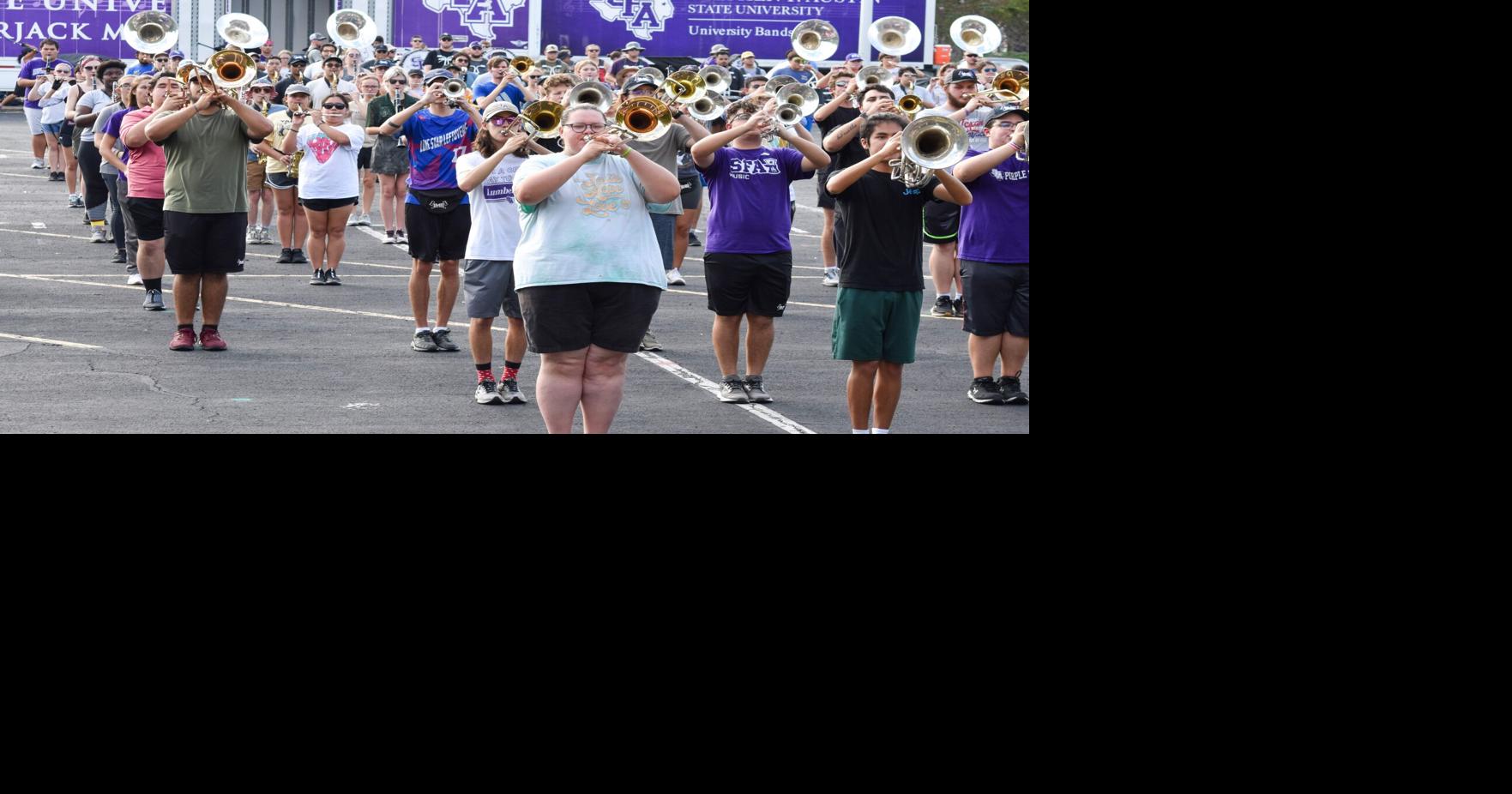 Lumberjack Marching Band members practice for season
