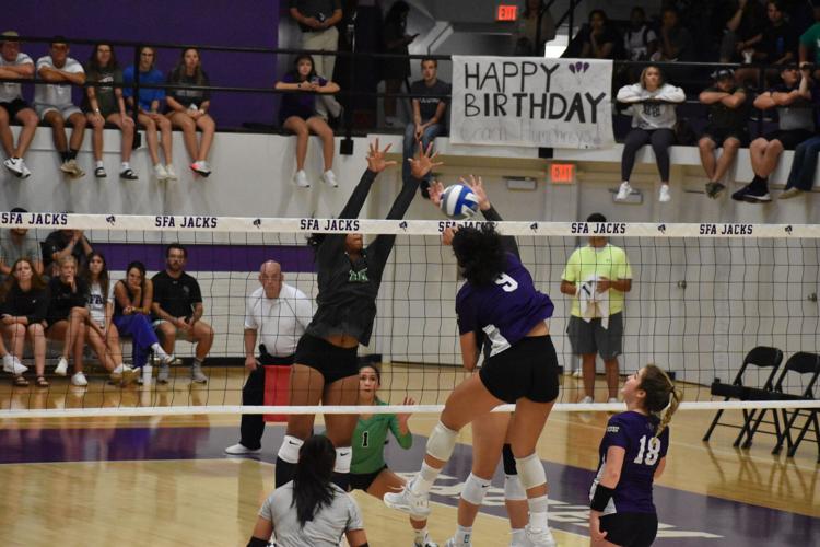 SFA Volleyball defeats UNT 3-1