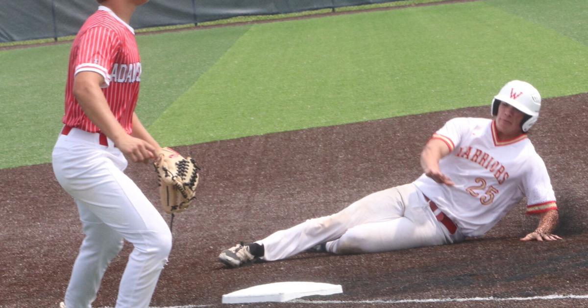 Zolman slides in safely in 2A regional baseball game 2025