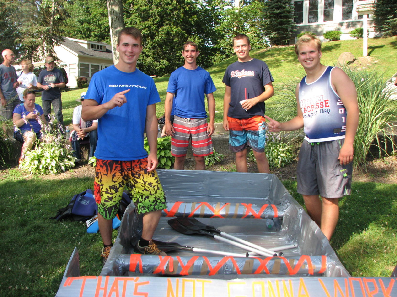 Cardboard boats race in Chippewa Lake Southern Medina