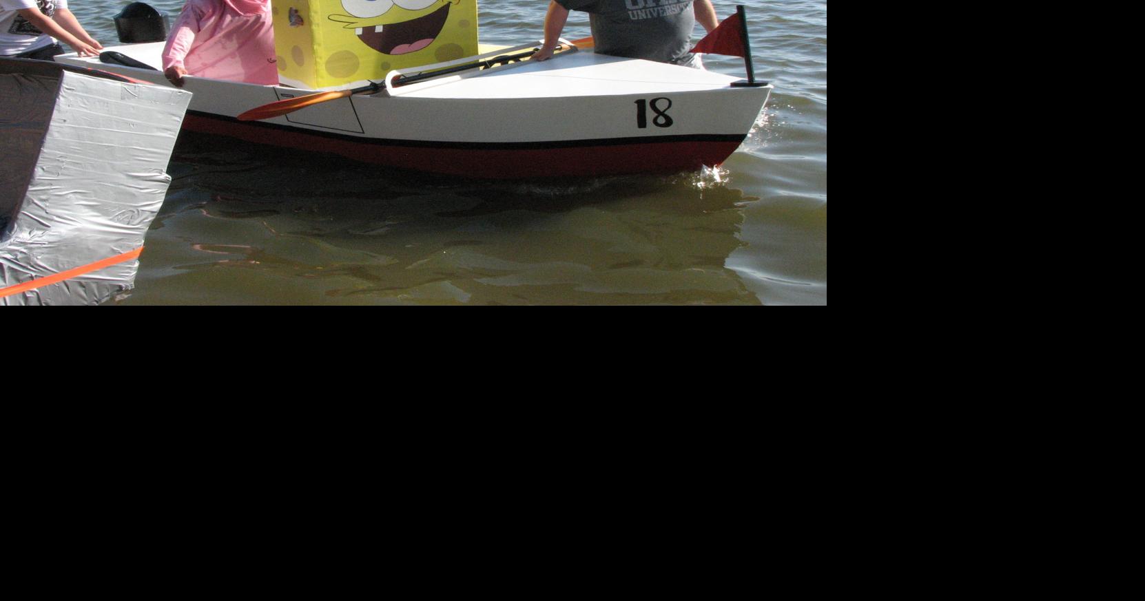 Cardboard boats race in Chippewa Lake