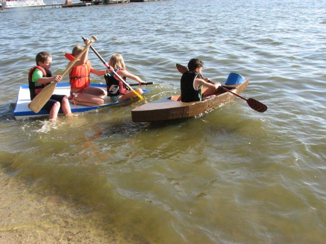 Cardboard boats race in Chippewa Lake