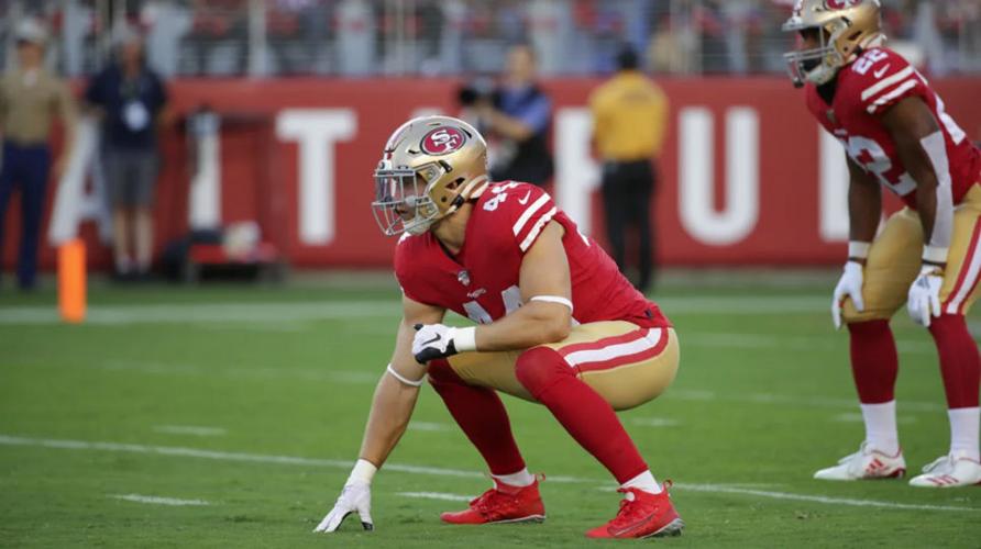 Kyle Juszczyk of the San Francisco 49ers rushes during the game