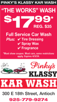 $17.99 Full Service Car Wash at Pinky's Klassy Kar Wash