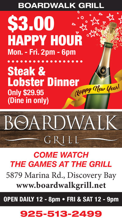 $3 Happy Hour / Steak & Lobster Dinner only $29.95* at Boardwalk Grill