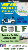 WE'VE MOVED to 4701 Main St., Oakley at GolfBallin