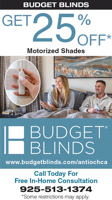 25% off Motorized Shades at Budget Blinds