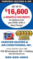 Get up to $16,600 in Rebates & Tax Credits* with Fairview Heating & Air Conditioning