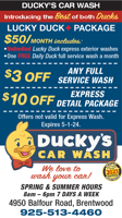 $3 OFF Any Full Service Wash / $10 OFF Express Detail Package at Ducky's Car Wash
