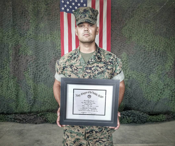 Staff Sgt. Andre Jacobs honored with the 2017 Marine of the Year award
