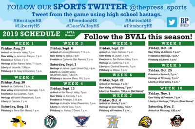 2019 BVAL football schedule