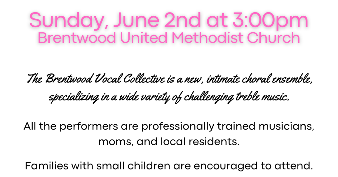Brentwood Vocal Collective Debut Concert Community Calendar
