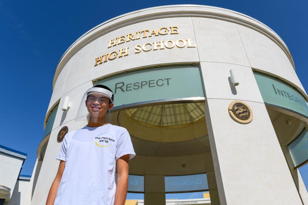 Heritage High School robotics team using skills to support health care