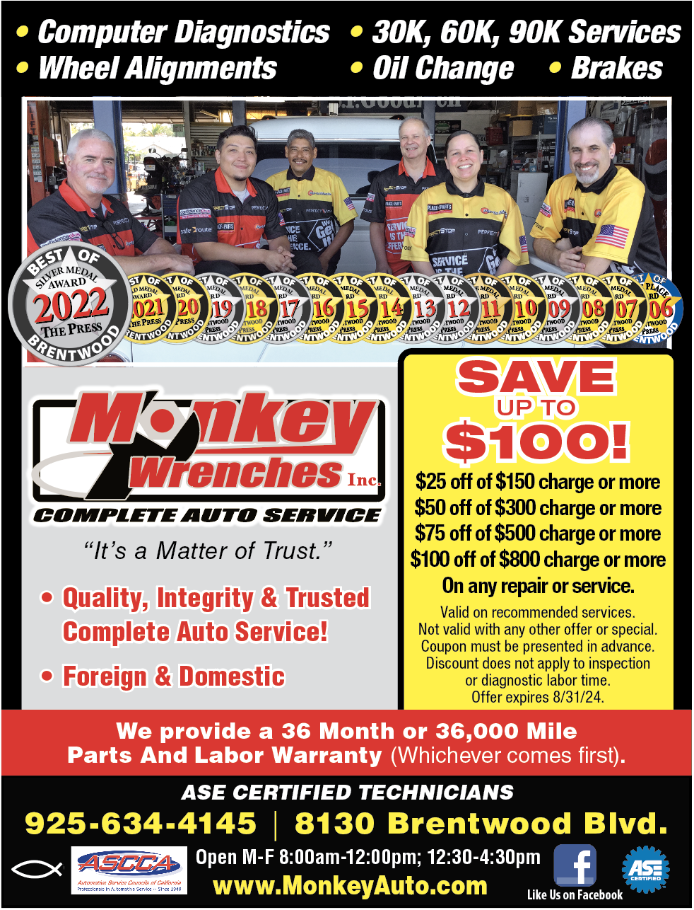 Monkey Wrenches Inc. | auto | service | Brentwood, CA | thepress.net