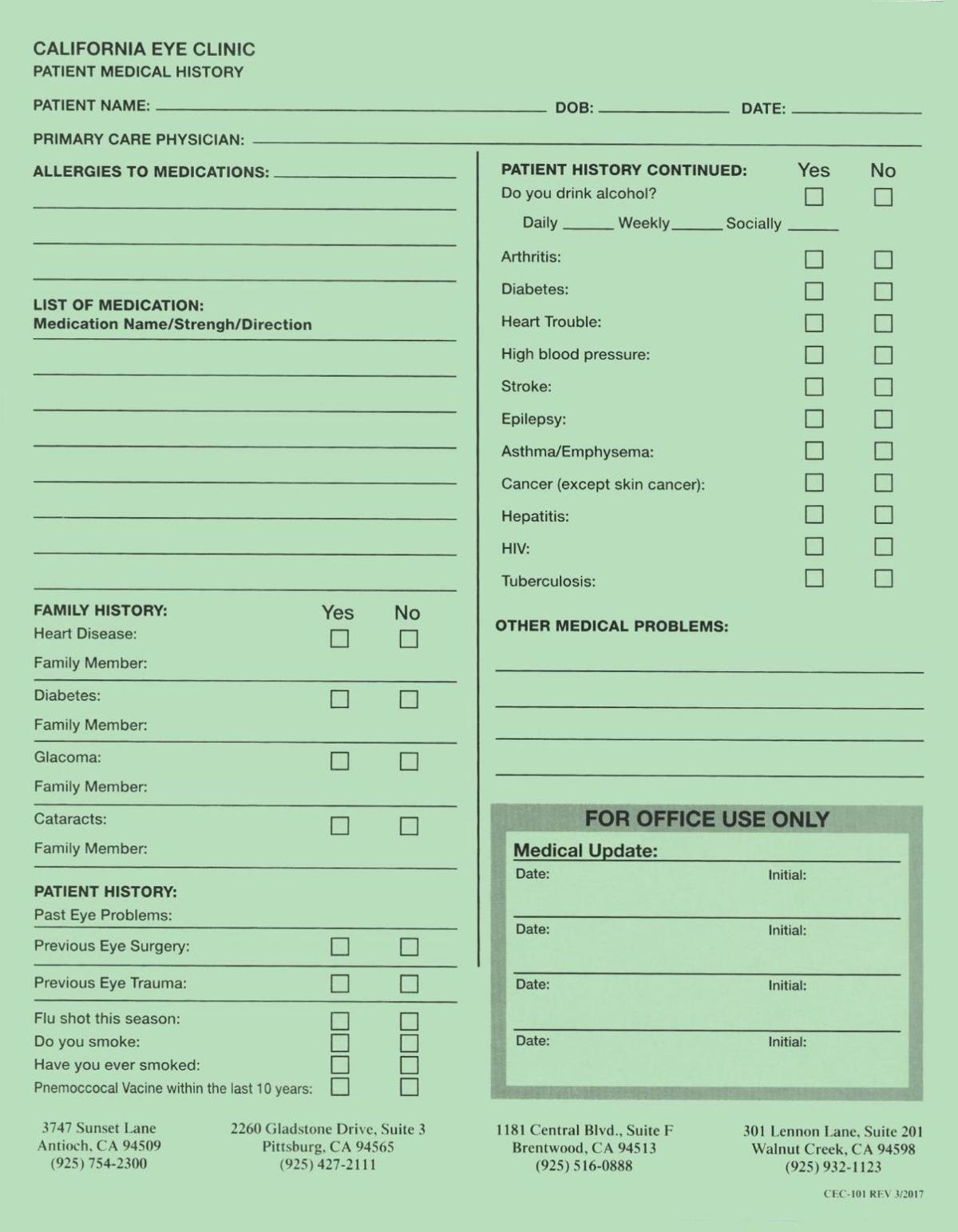 Medical History Form | | thepress.net