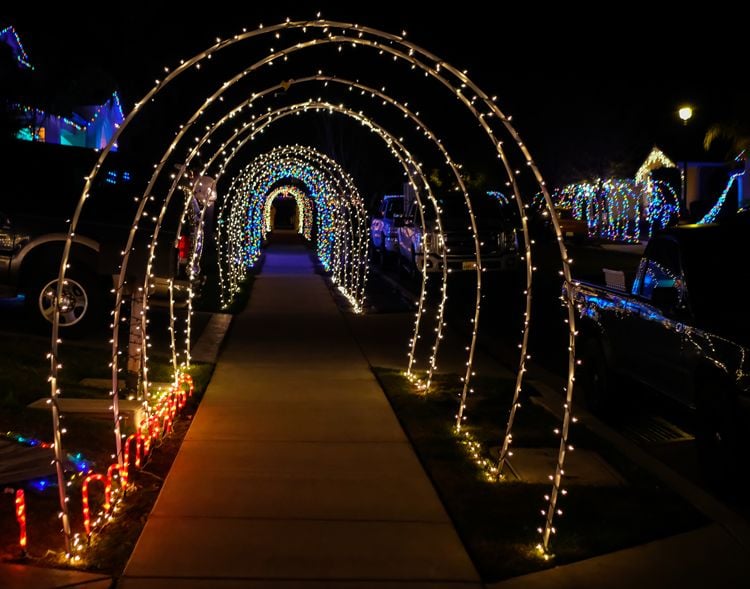 Brentwood La Costa Drive neighborhood displays 'Tunnels of Joy