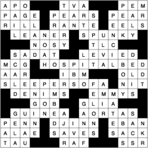 Crossword Solutions 2 6 09 Contests Thepress Net