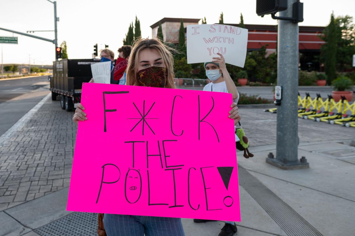 Protester with sign