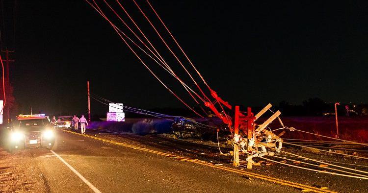 Car hits utility pole on Brentwood Blvd. knocking power out in the area ...