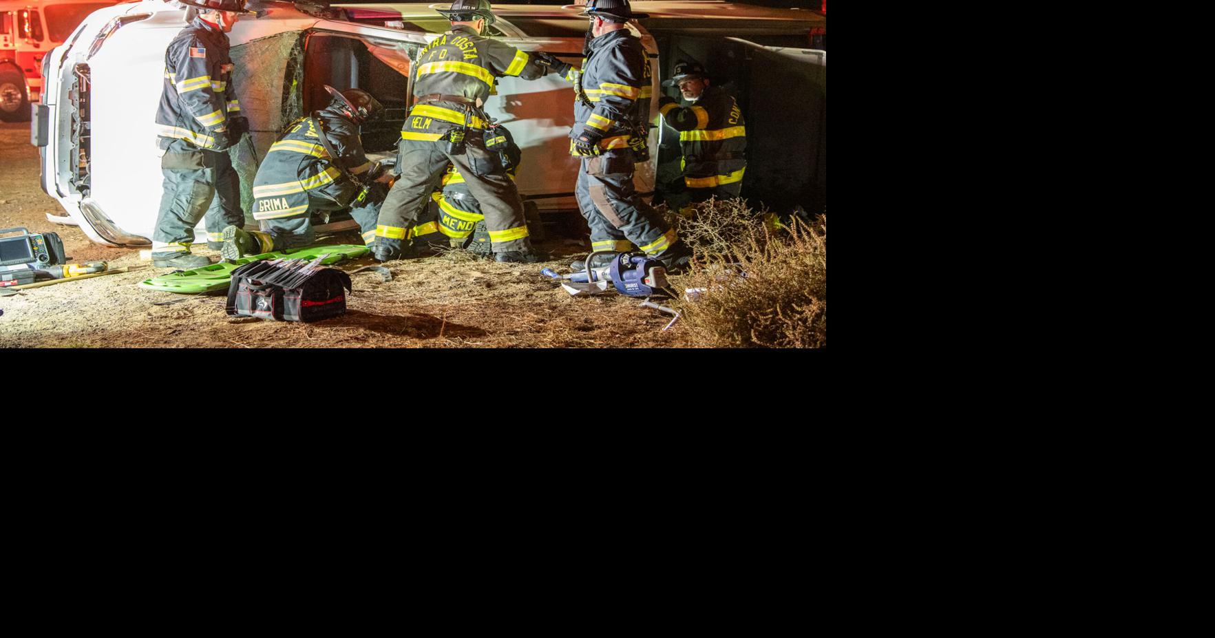 Driver airlifted to hospital after his vehicle overturns in Knightsen