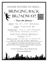 Bringing Back Broadway-Liberty Spring Dance Showcase