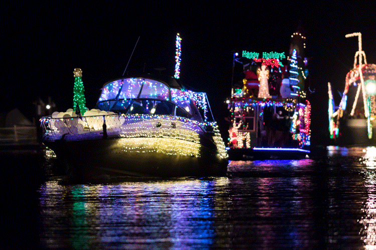 Lighting up the night during Discovery Bay's Lighted Boat Parade