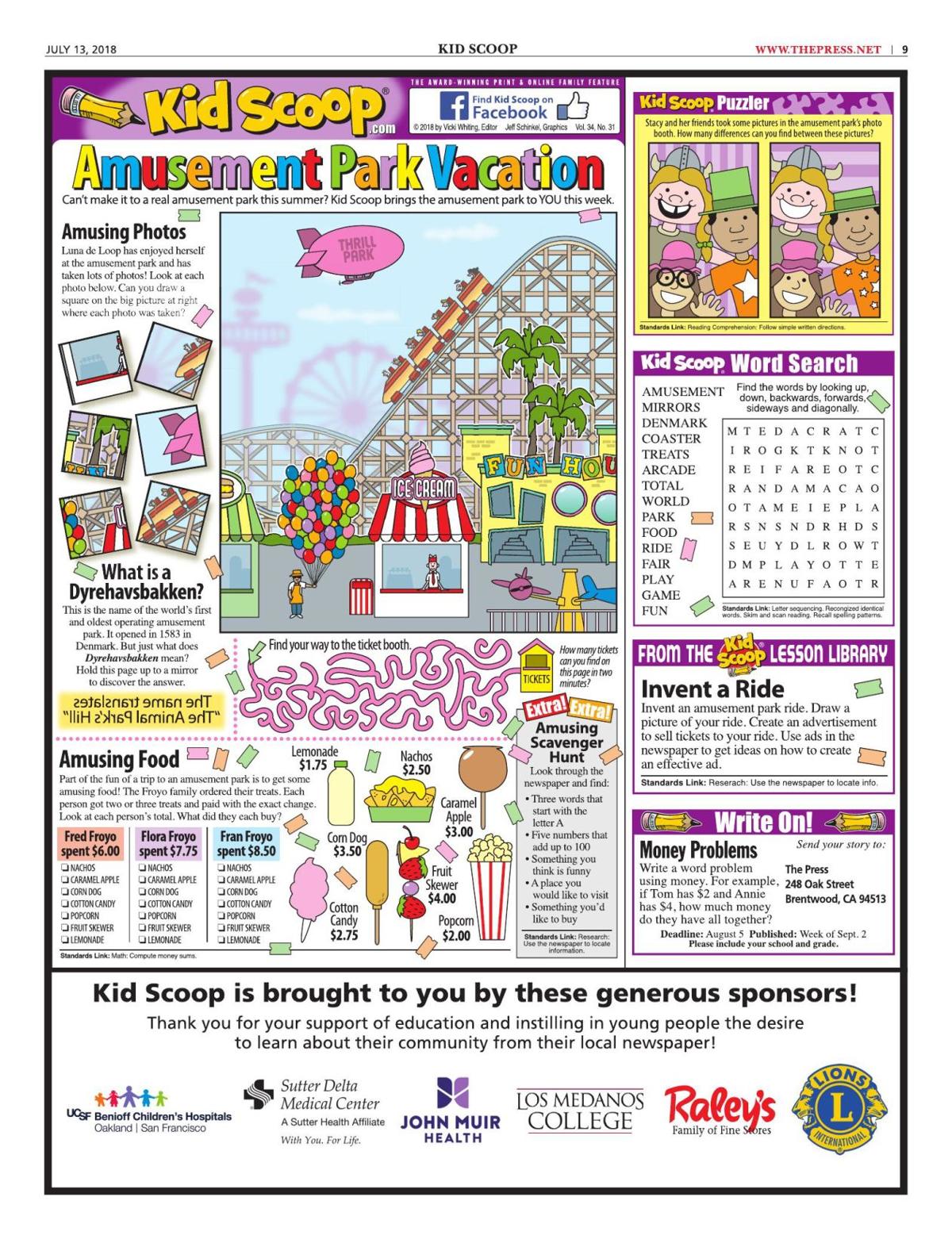 Amusement Park Vacation 7 13 18 Pdf Kid Scoop Thepress Net