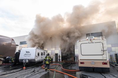 2-alarm fire breaks out at Brentwood RV repair shop