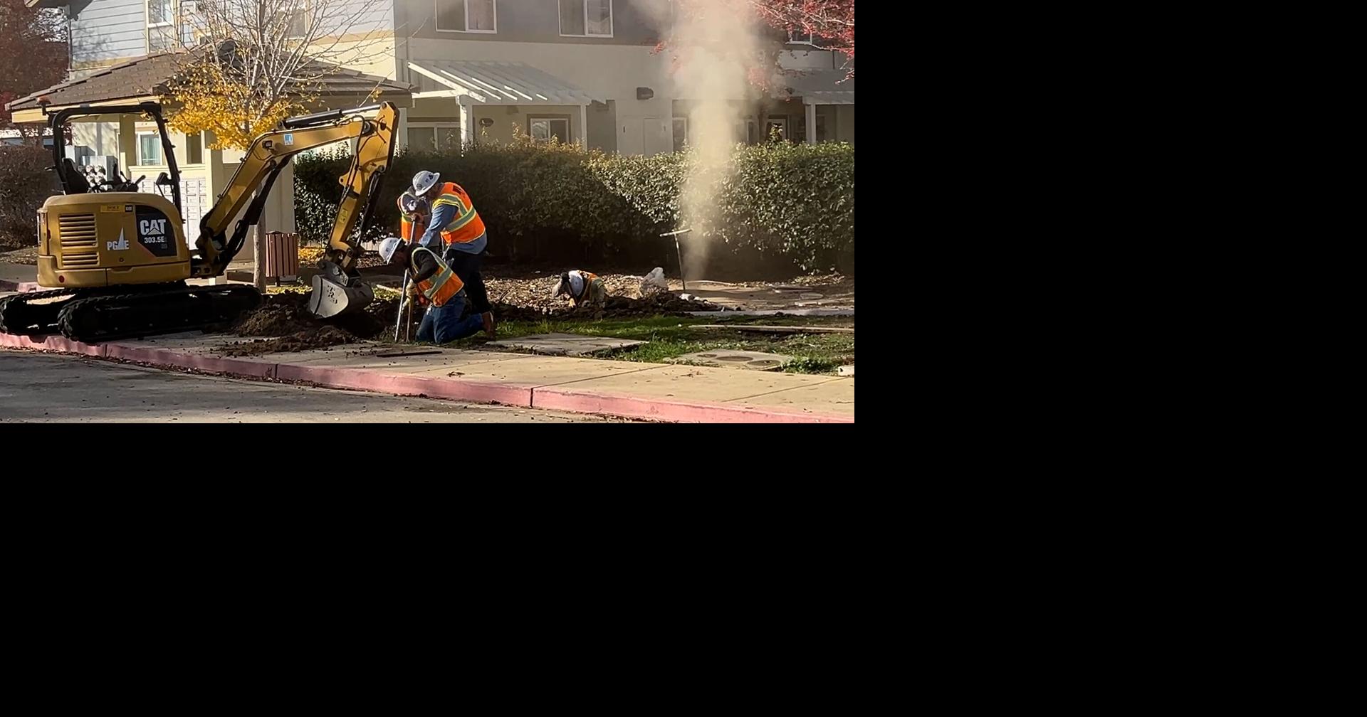 Gas leak forces evacuation of two Brentwood buildings after contractor hits line