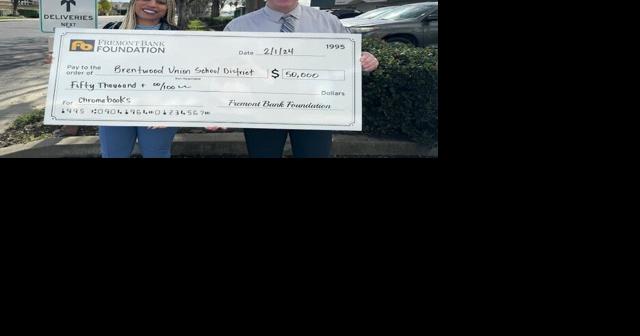 Fremont Bank Foundation's $50,000 donation buys Chromebooks for Brentwood  school district students | Education | thepress.net